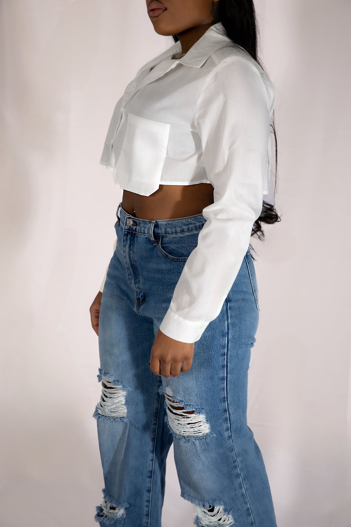 Cropped Dress Shirt